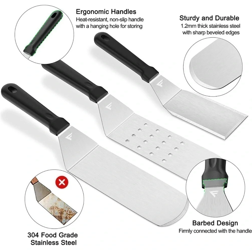 Brand New 17-Piece Griddle Accessories Kit Flat Top Grill Set BBQ Spatula Tools